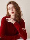 COMOBOCA 100% Wool Women's Round Neck Knit Cardigan