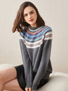 COMOBOCA 100% Cashmere Women's Fair Isle Knit Sweater