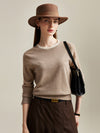 COMOBOCA Camel 100% Cashmere Women's Button-Accent Sweater