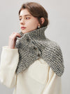COMOBOCA 100% Wool Women's Knit Button Neck Warmer Shawl