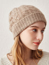 COMOBOCA 100% Cashmere Stylish Cable Knit Beanie