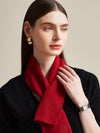 COMOBOCA Red 100% Cashmere Women's Embroidered Scarf