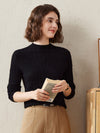 COMOBOCA Women's Ribbed Mock Neck Knit Sweater