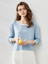 COMOBOCA Women's Layered Round Neck Knit Sweater