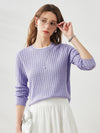 COMOBOCA Women's Cable Knit Ribbed Sweater