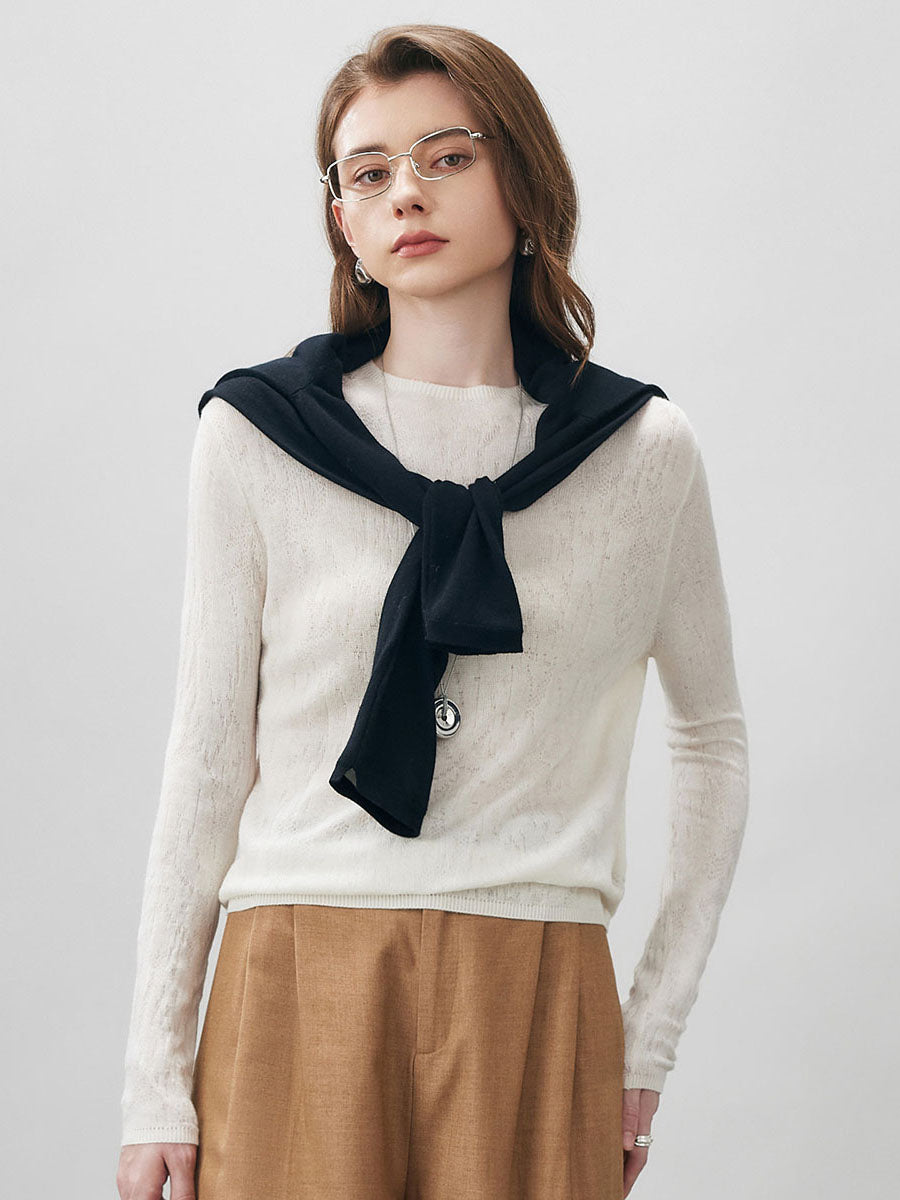 COMOBOCA Cloudy Women's Round Neck Knit Sweater