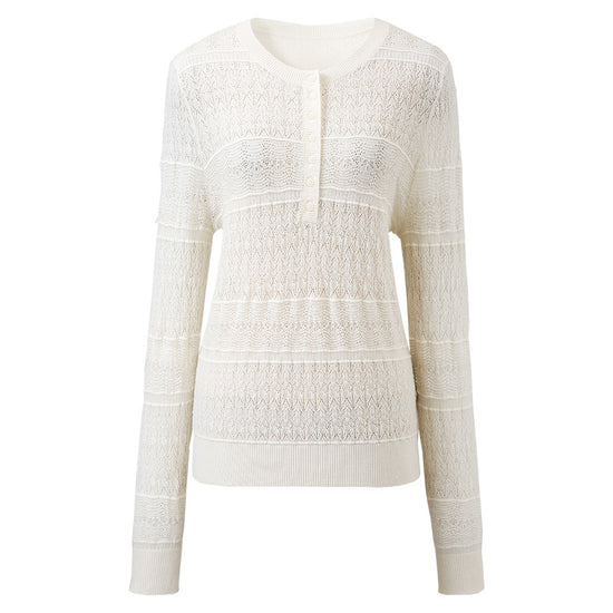 COMOBOCA 100% Wool Women's Stylish Lace Knit Sweater