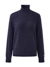 COMOBOCA 100% Cashmere Women's Ribbed Turtleneck Sweater