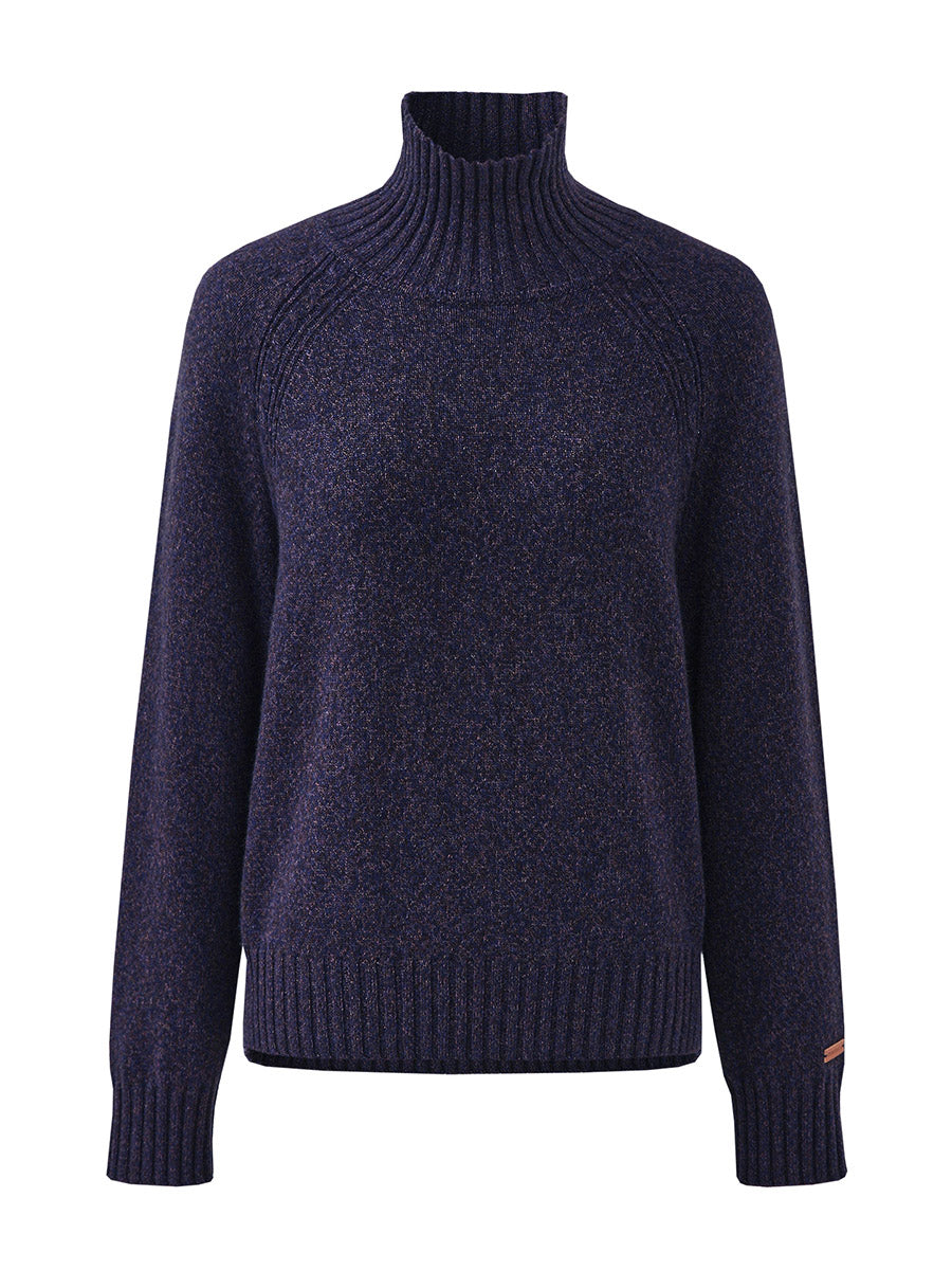 COMOBOCA 100% Cashmere Women's Ribbed Turtleneck Sweater