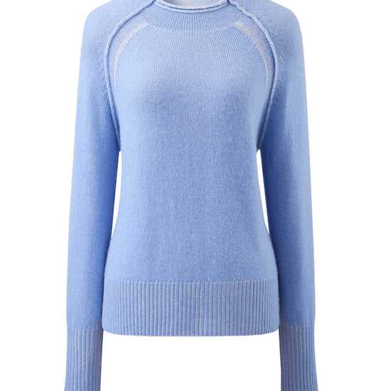 COMOBOCA 100% Cashmere Women's Round Neck Ribbed Sweater