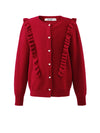 COMOBOCA 100% Wool Kids' Round Neck Heart Button Cardigan