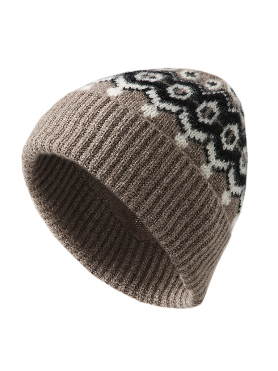 COMOBOCA 100% Cashmere Soft Knit Ribbed Beanie