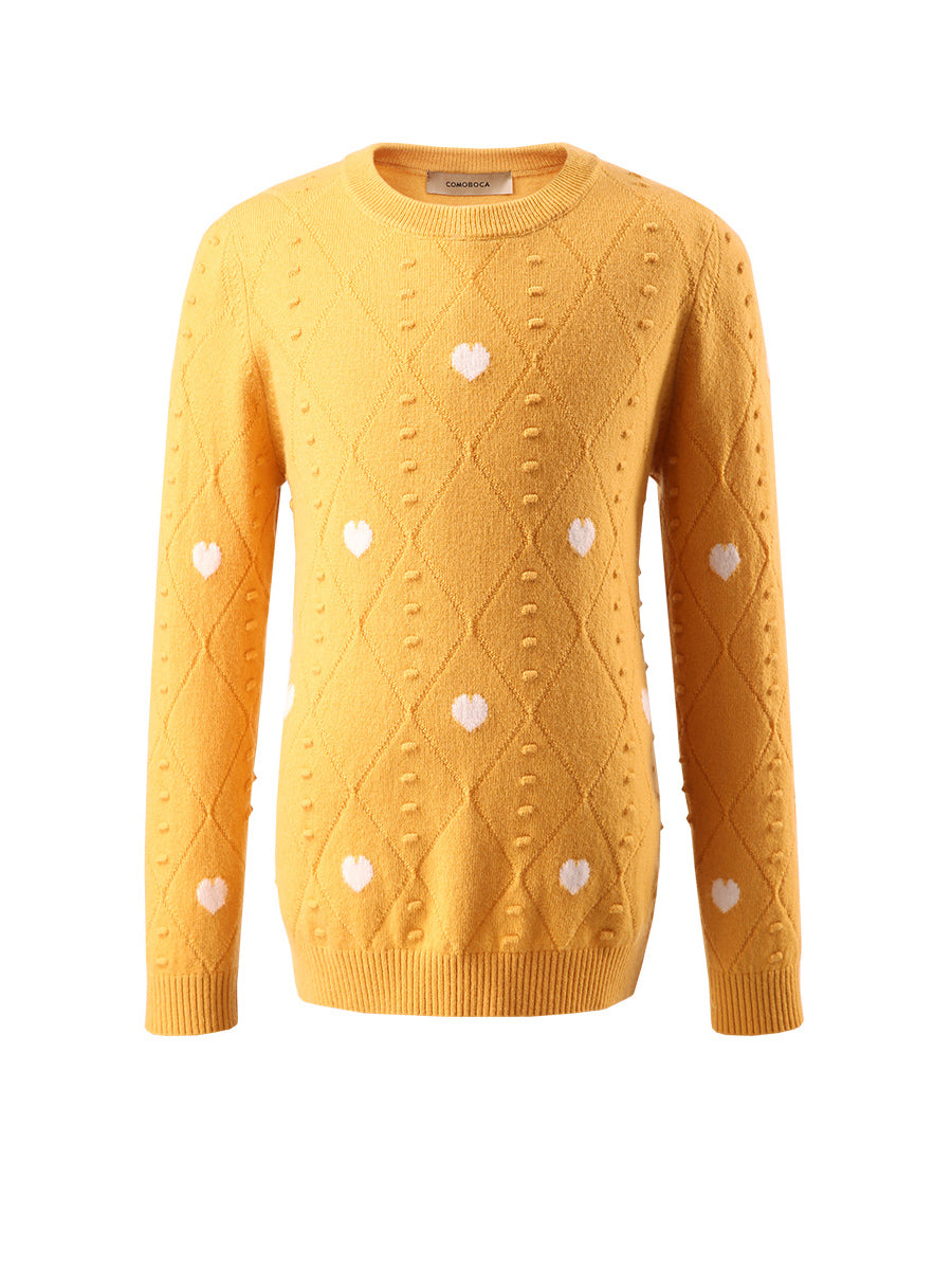 COMOBOCA 100% Wool Kids' Round Neck Sweater