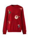 COMOBOCA Women's Wool Christmas Themed Round Neck Sweater