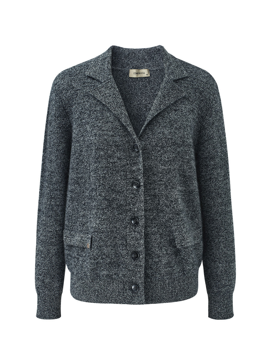 COMOBOCA 100% Cashmere Women's Shawl Collar Button Up Knit Cardigan