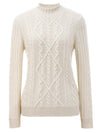 COMOBOCA 100% Cashmere Women's Mock Neck Knit Sweater