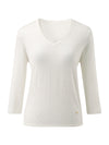 COMOBOCA Women's V-Neck 3/4 Sleeve Golden Heart T-Shirt