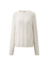 COMOBOCA 100% Wool Women's Cozy Cable Knit Sweater