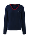 COMOBOCA 100% Cashmere Women's V-Neck Cable Knit Sweater