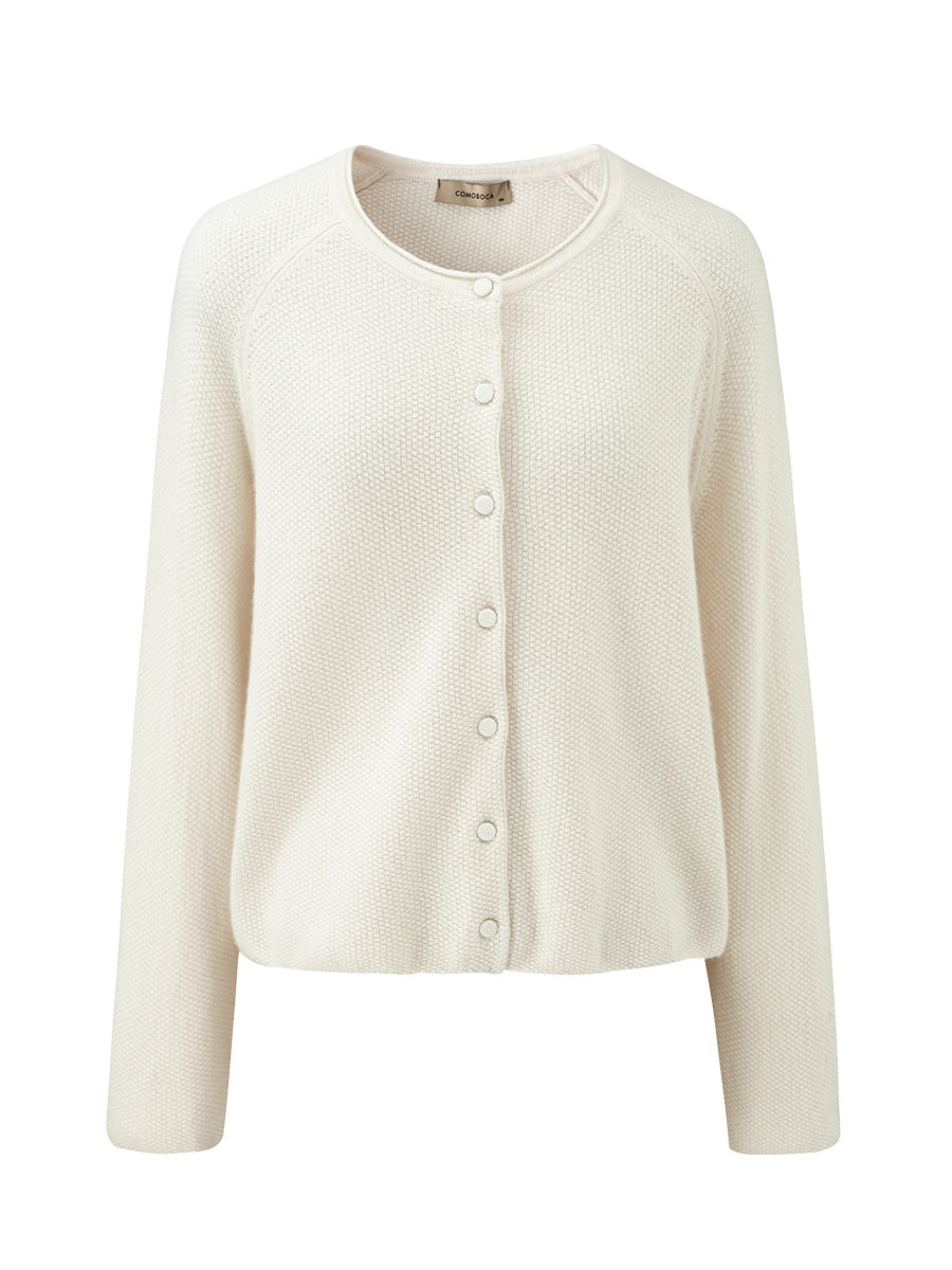 COMOBOCA 100% Cashmere Women's Button Front Knit Cardigan