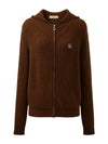 COMOBOCA 100% Cashmere Women's Ribbed Zip Knit Cardigan Hoodie