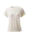 COMOBOCA Women's Lace Patterned Knit T-Shirt