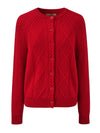 COMOBOCA 100% Cashmere Women's Argyle Cable Button Up Knit Cardigan