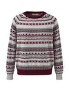 COMOBOCA 100% Cashmere Women's Fair Isle Round Neck Knit Sweater