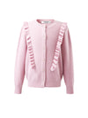 COMOBOCA 100% Wool Kids' Round Neck Heart Button Cardigan