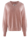 COMOBOCA 100% Cashmere Women's Lantern Sleeve V-Neck Knit Sweater