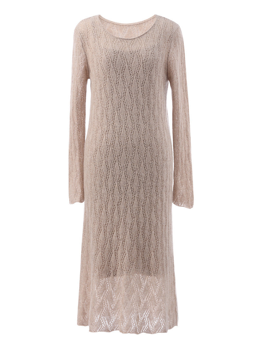 COMOBOCA 100% Cashmere Women's Cable Knit Sweater Dress