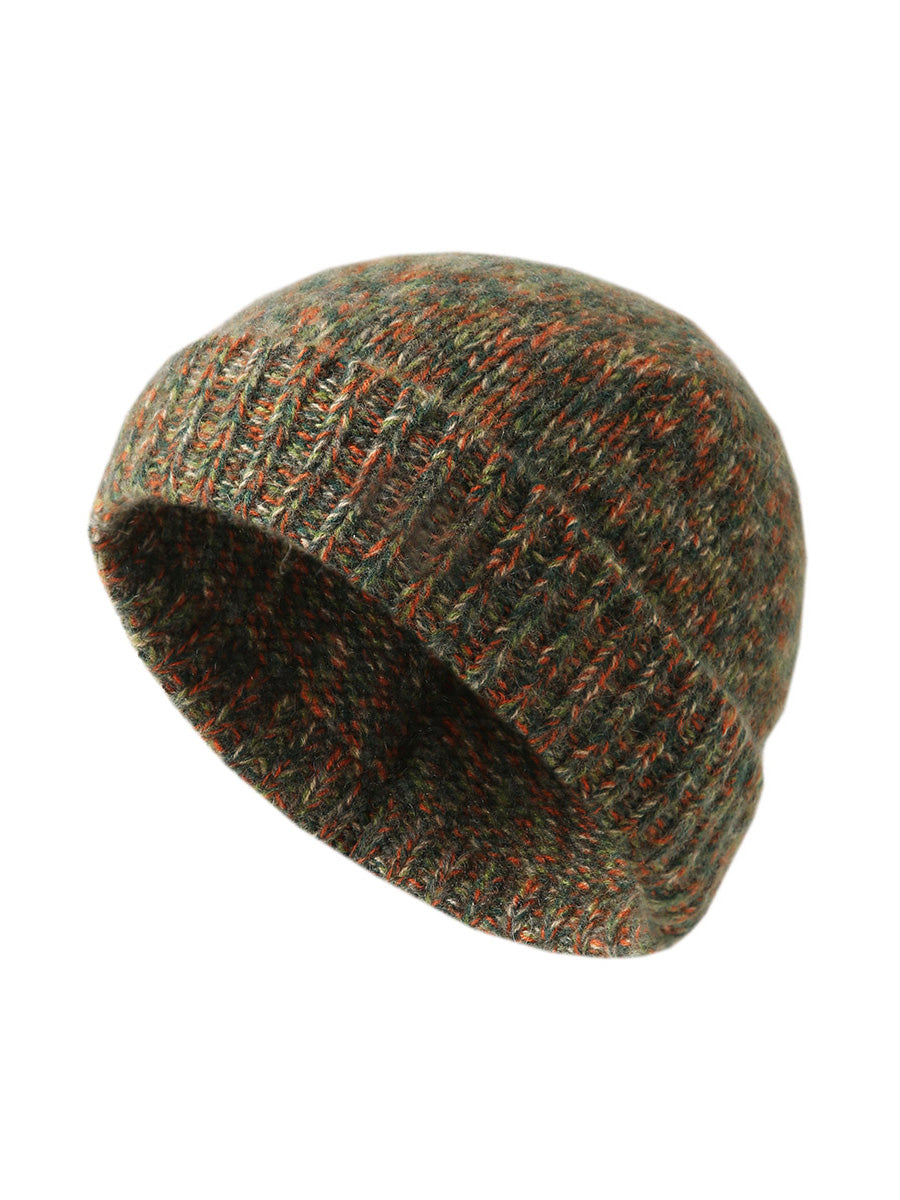 COMOBOCA 100% Cashmere Ribbed Knit Beanie
