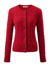 COMOBOCA 100% Cashmere Women's Cable Knit Button Cardigan
