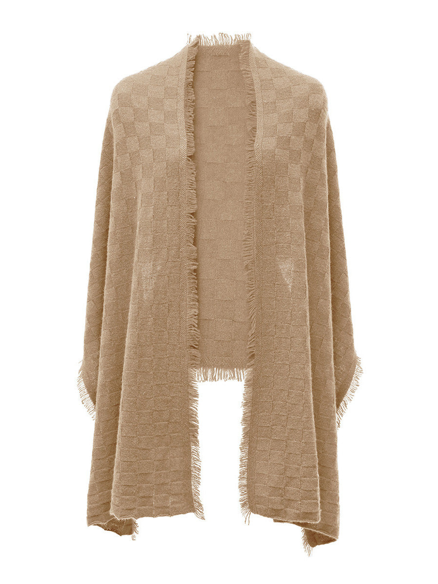 COMOBOCA 100% Cashmere Fringe Solid Color Shawl Scarf