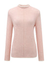 COMOBOCA 100% Cashmere Women's Ribbed Contrast Trim Sweater