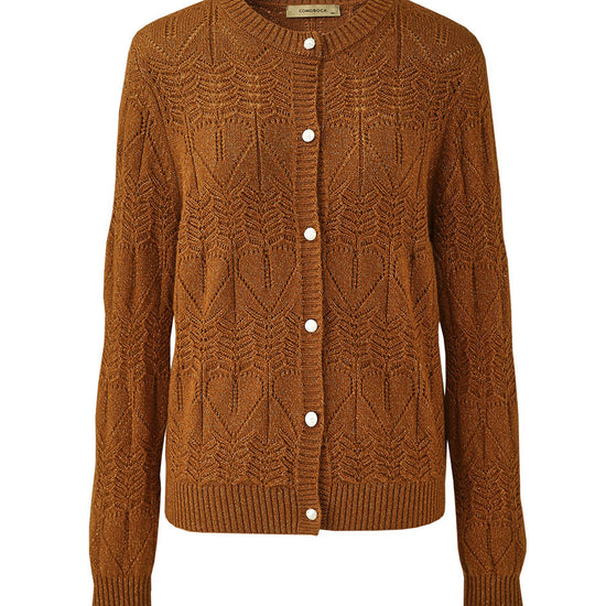 COMOBOCA Women's Chic Heart Patterned Button Cardigan