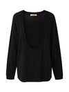 COMOBOCA 100% Wool Women's Oversized U-Neck Sweater