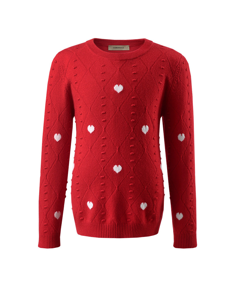 COMOBOCA 100% Wool Kids' Round Neck Sweater