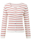 COMOBOCA Women's Striped Button-Down Cardigan
