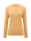 COMOBOCA 100% Cashmere Women's Ribbed Contrast Trim Sweater