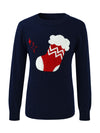 COMOBOCA 100% Wool Kids' Christmas Stocking Round Neck Sweater