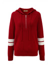 COMOBOCA 100% Cashmere Women's Half Zip Sweater Knit Hoodie