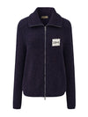 COMOBOCA 100% Cashmere Women's Ribbed Collared Zip Up Cardigan