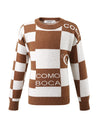 COMOBOCA 100% Wool Kids' Color Block Round Neck Sweater