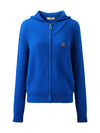 COMOBOCA 100% Cashmere Women's Ribbed Zip Knit Cardigan Hoodie