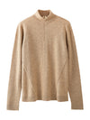 COMOBOCA 100% Cashmere Women's Half-Zip Mock Neck Pullover Sweater