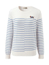 COMOBOCA 100% Cashmere Women's Striped Round Neck Sweater