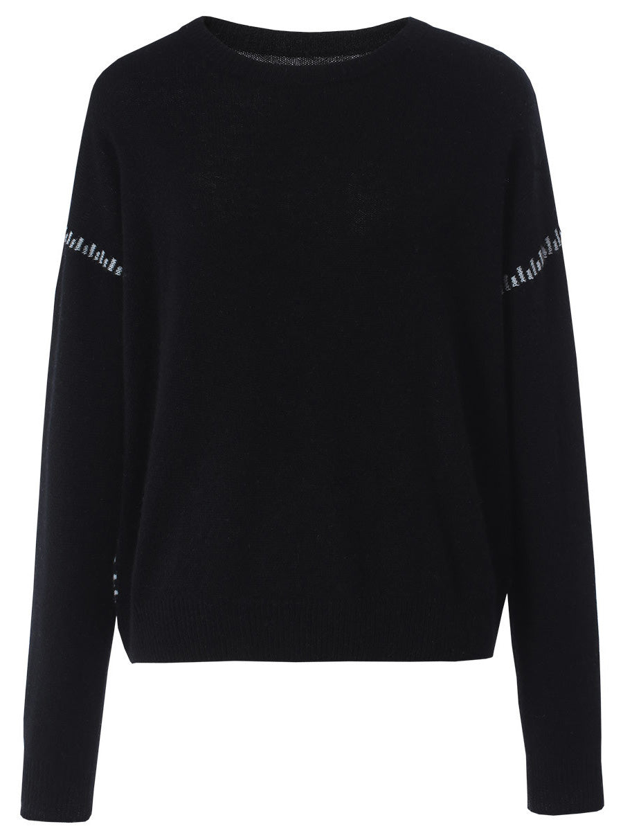 COMOBOCA 100% Cashmere Women's Sweater with Stitch Detailing
