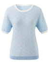 COMOBOCA Women's Diamond Knit Short Sleeve Sweater
