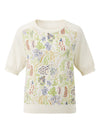 COMOBOCA Women's Floral Embroidered T-Shirt